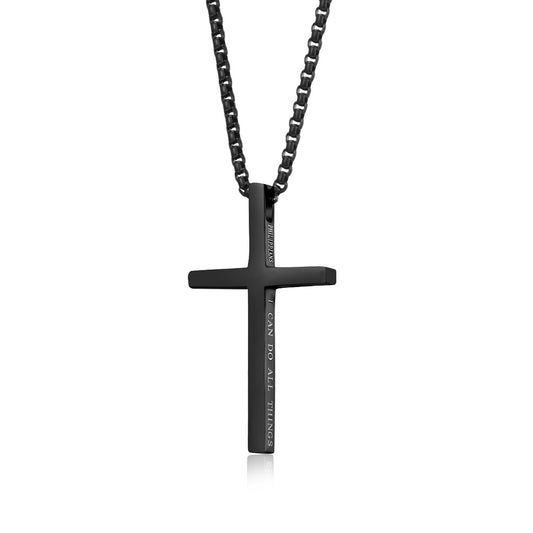 Titanium Steel Simple Cross Necklace Unisex Pendant Chain