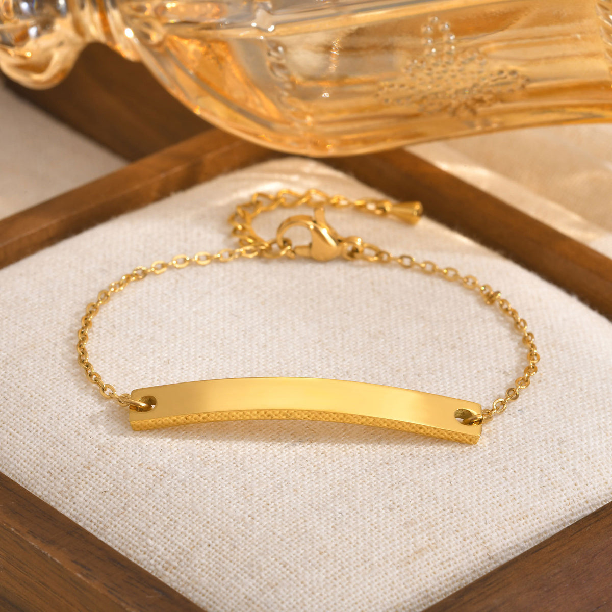 Stainless Steel Bent Brand Fine Gold Bracelet Ladies
