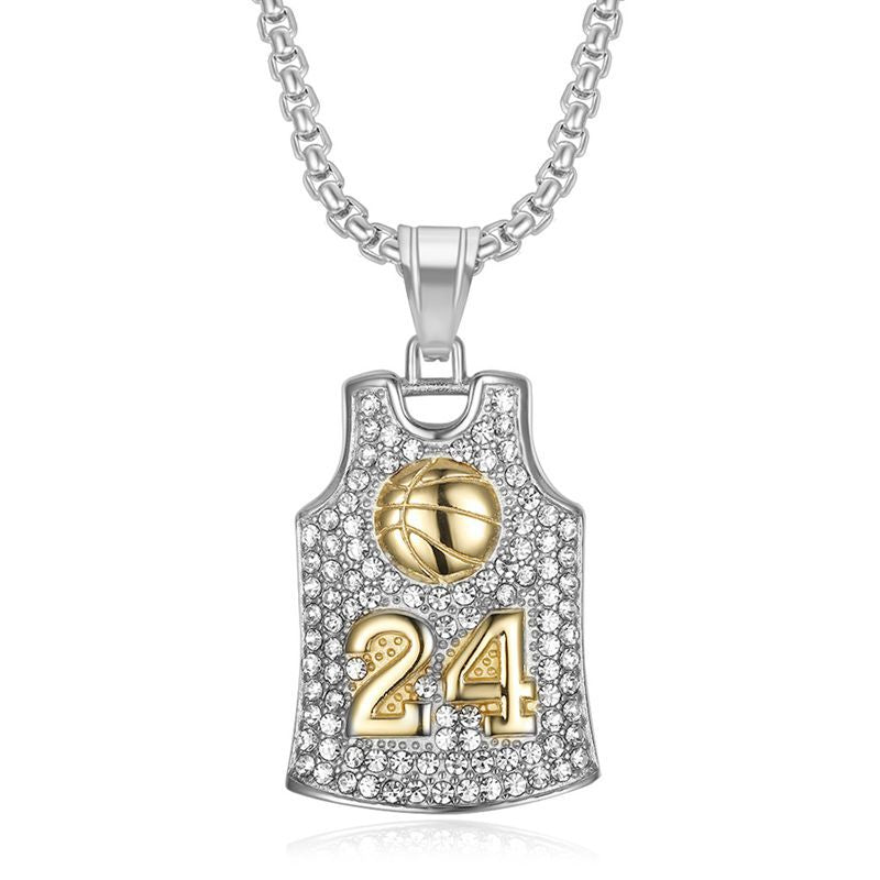 Steel Necklace – Statement Basketball Jersey Pendant