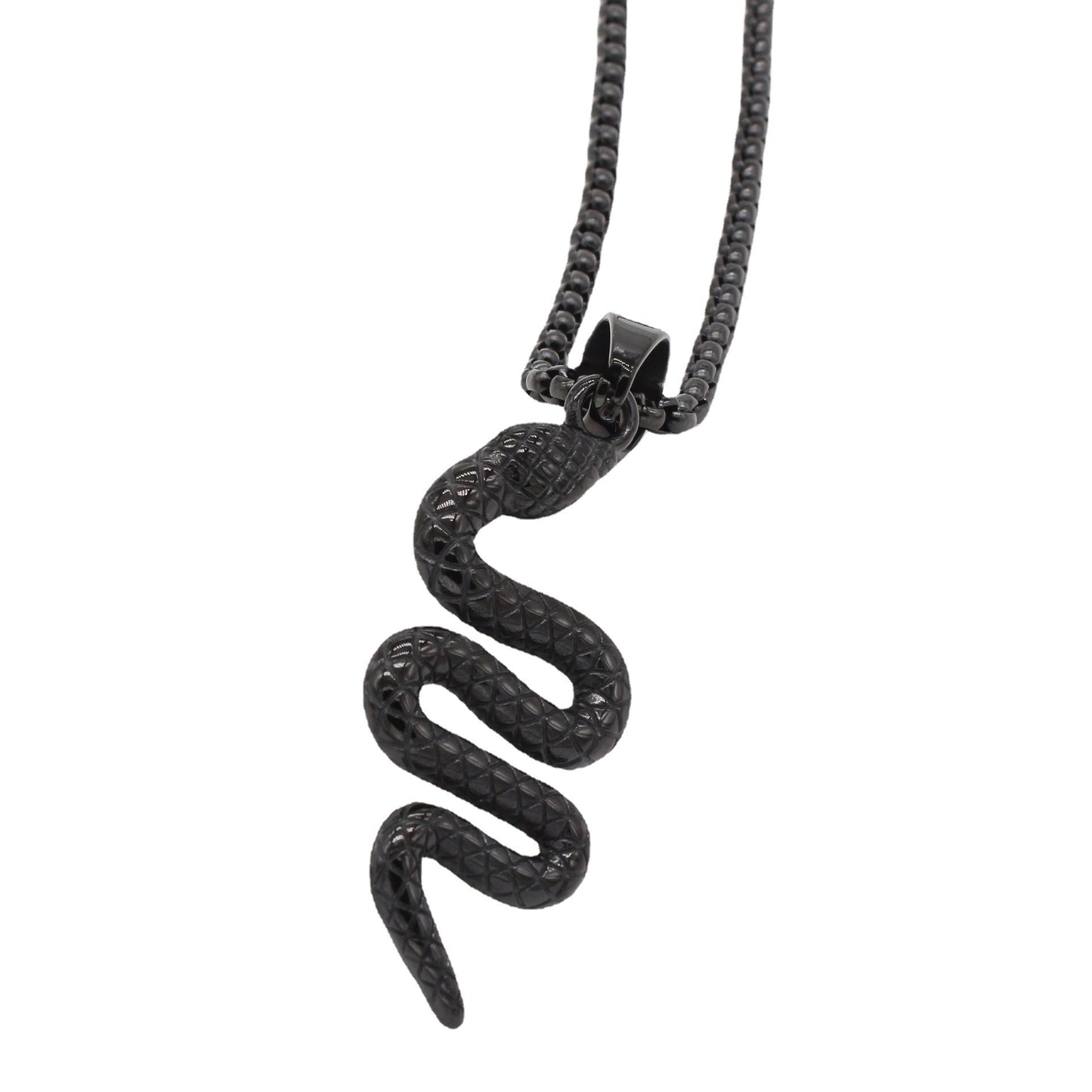 Titanium Steel Snake Pendant For Men And Unisex By Planderful Retro European American Style Protection Symbol