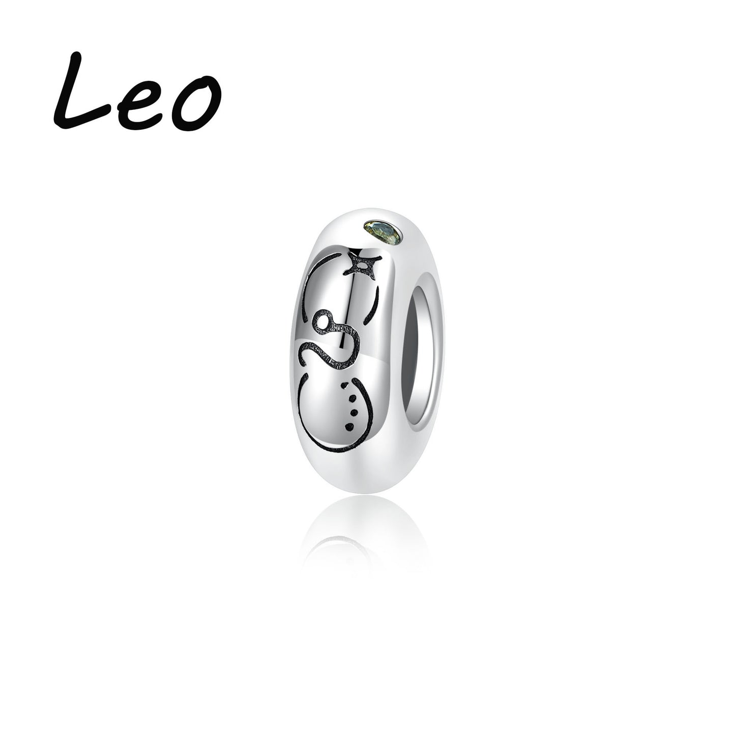 Planderful Jewelry Zodiac Spacer Bead Sterling Silver Zircon