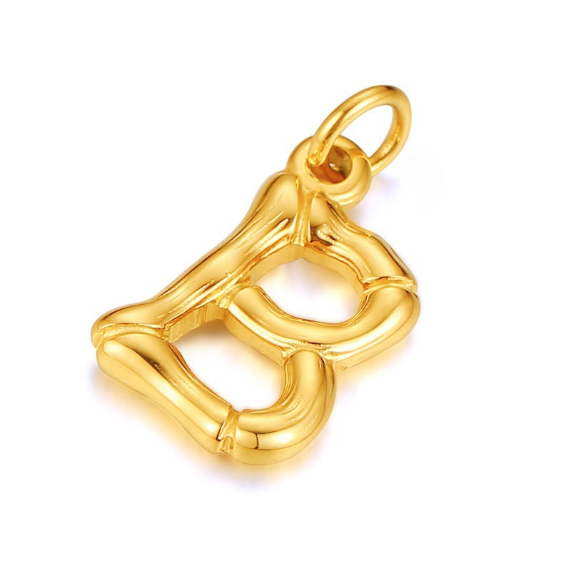 Cross-Border Popular Titanium Steel Letter Necklace Fashion