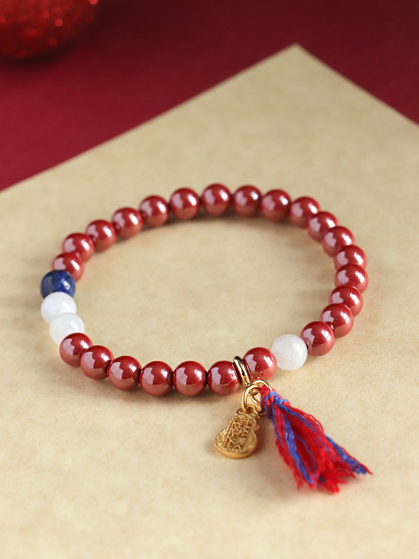 Planderful Fortune's Favor Bracelet – Retro Ethnic Style with Cinnabar Beads