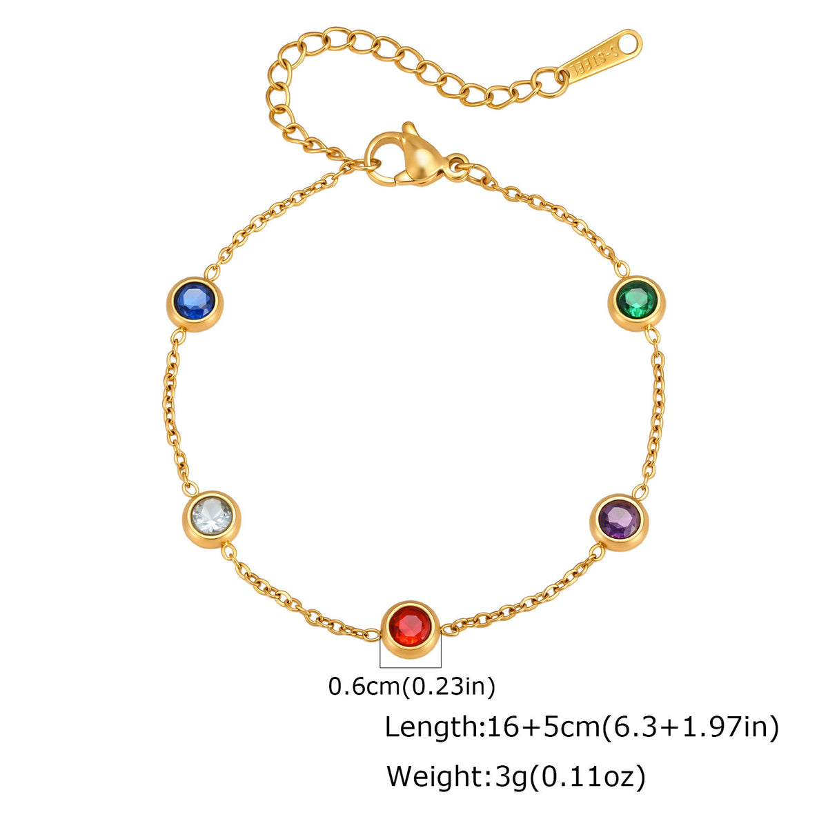 **Zircon Stainless Steel Bracelet Unisex