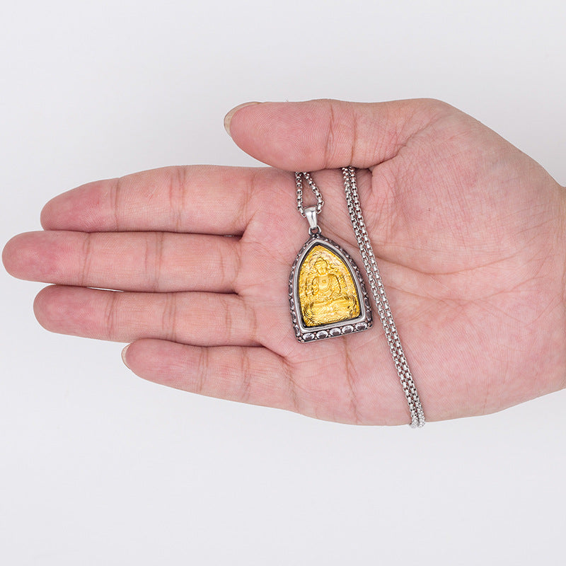 Zircon Necklace – Elegant Chinese Ethnic Buddha Zodiac Pendant For Women Everyday Genie Collection
