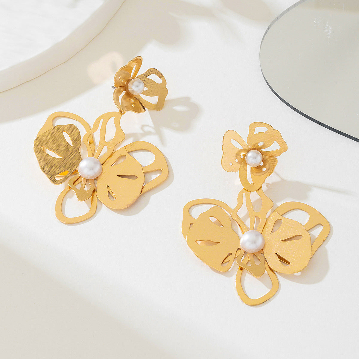 Planderful Vienna Verve Earrings – Elegant Metal Hollow Butterfly Design