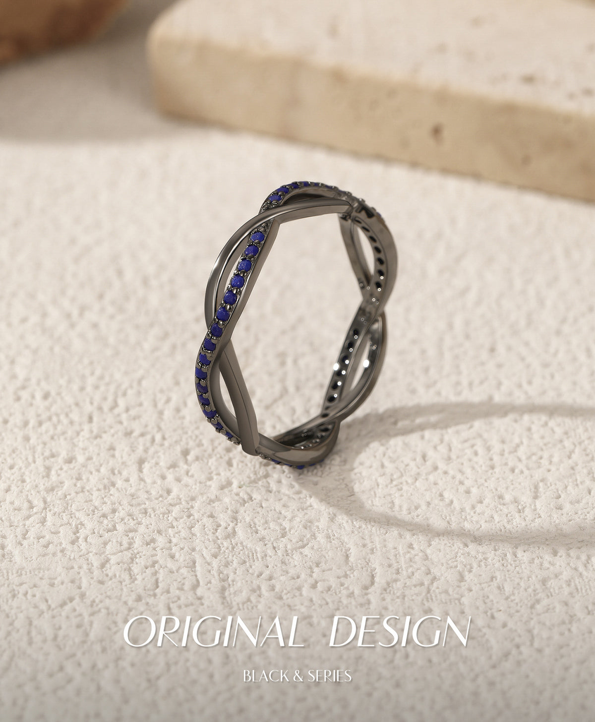 925 Sterling Silver Interwoven Pavé Zircon Ring