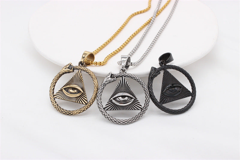 Egyptian Pharaoh Eye Pendant Titanium Steel Jewelry For Men And Women Unisex Protection By Planderful Everyday Genie