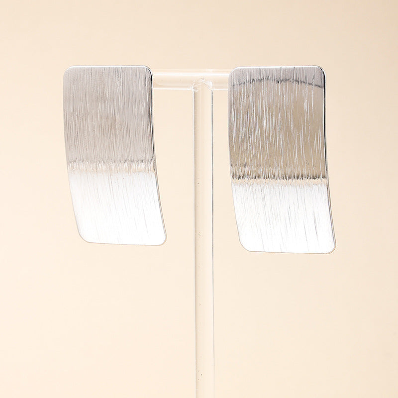 Exaggerated Metal Textured Geometric Earrings - Vienna Verve Collection