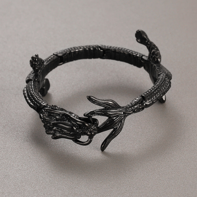 Guochao Benming Year Lucky Transshipment Dragon Bracelet – National Style Stainless
