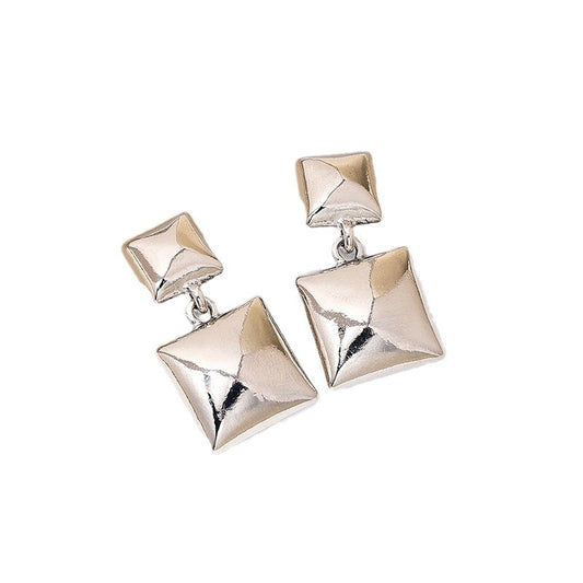 Retro Geometric Metal Earrings - Vienna Verve Collection