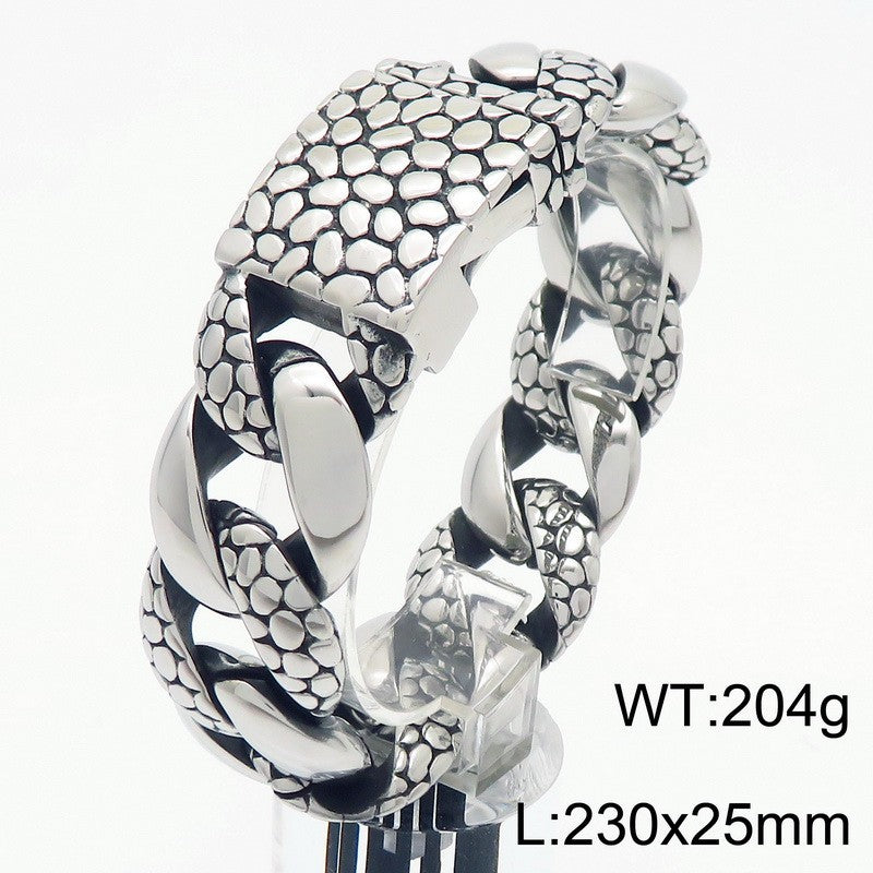 Planderful Bold Cuban Chain Bracelet For Men Titanium Thick