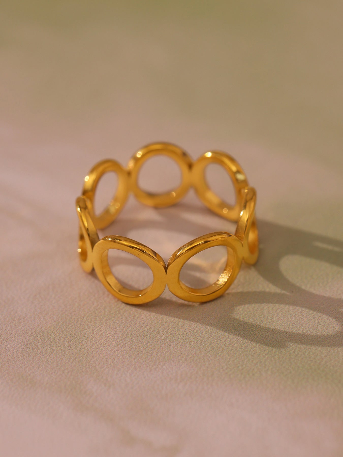 Planderful 18K Gold Plated Geometric Flower Ring For Women