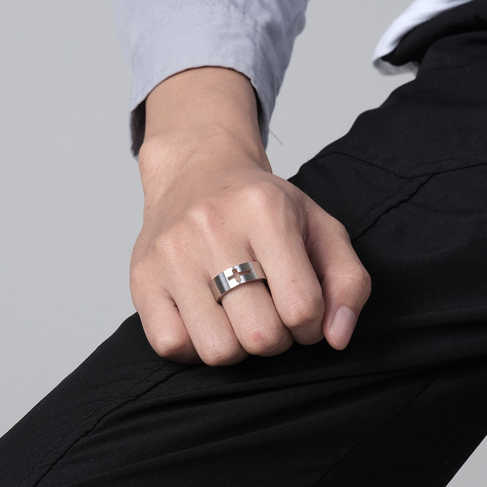 Cross Ring Unisex Elegant Hollow Design For Couples By Planderful Everyday Genie Collection