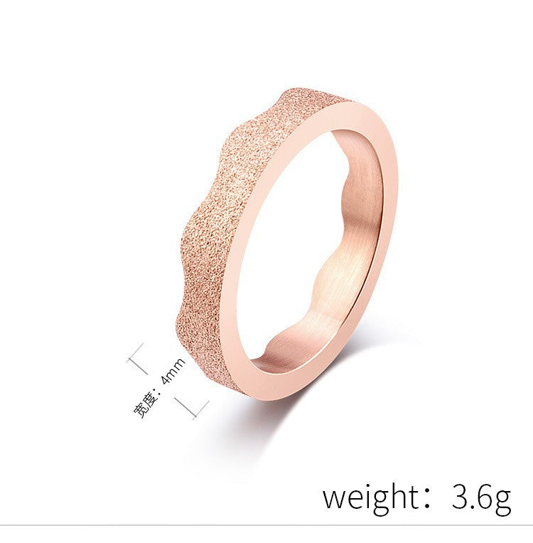 Rose Gold Crown Matte Stainless Steel Ring for Women