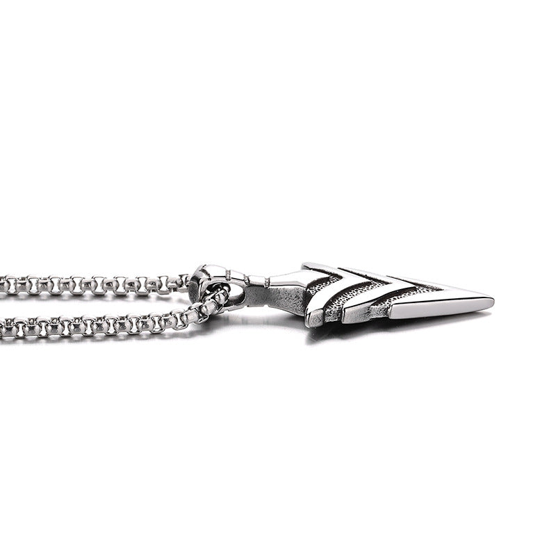 Stainless Steel Necklace - Minimalist Viking Arrow