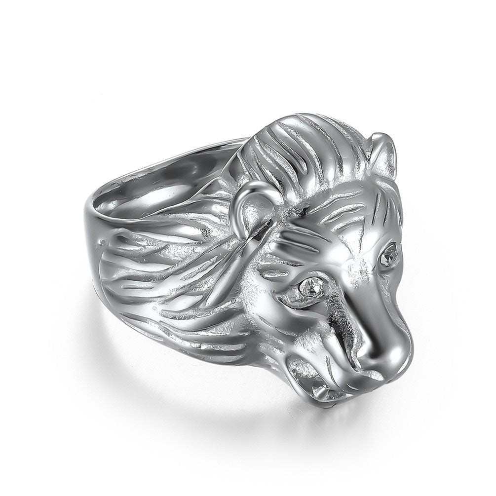 Stainless Steel Men's Lion Head Men's Ring