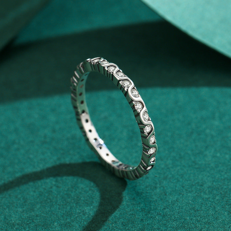 Stunning S925 Sterling Silver Zircon Index Finger Ring