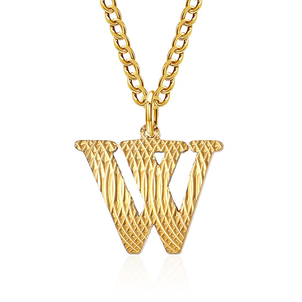Planderful Everyday Genie Gold Plated Letter Surname Pendant For Couples Unisex Premium Magazine Style Jewelry