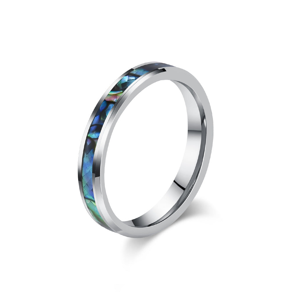 Planderful Tungsten Ring Inlaid Abalone Shell For Men And Women Premium High End Couple Jewelry