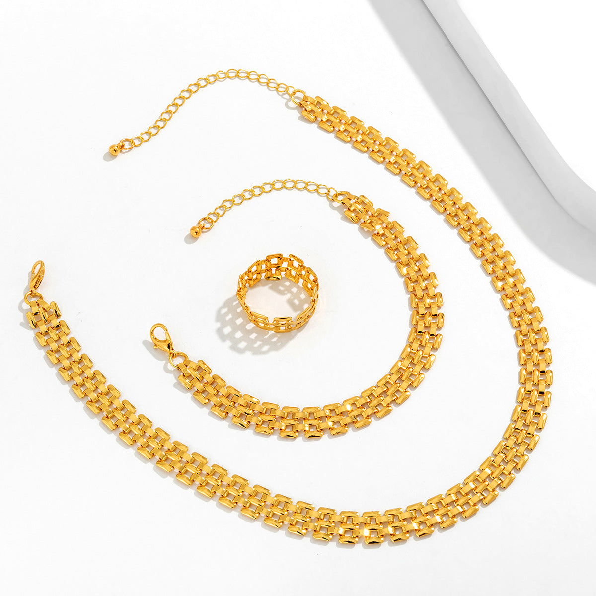 European and American Cross-border Jewelry Decoration Xin Creative Watch Strap Single Layer - Women's Metal Square Collar Necklace