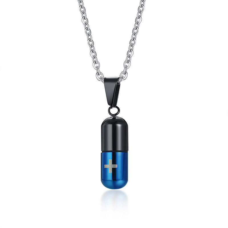Stainless Steel Pill Perfume Bottle Pendant Necklace Wholesale