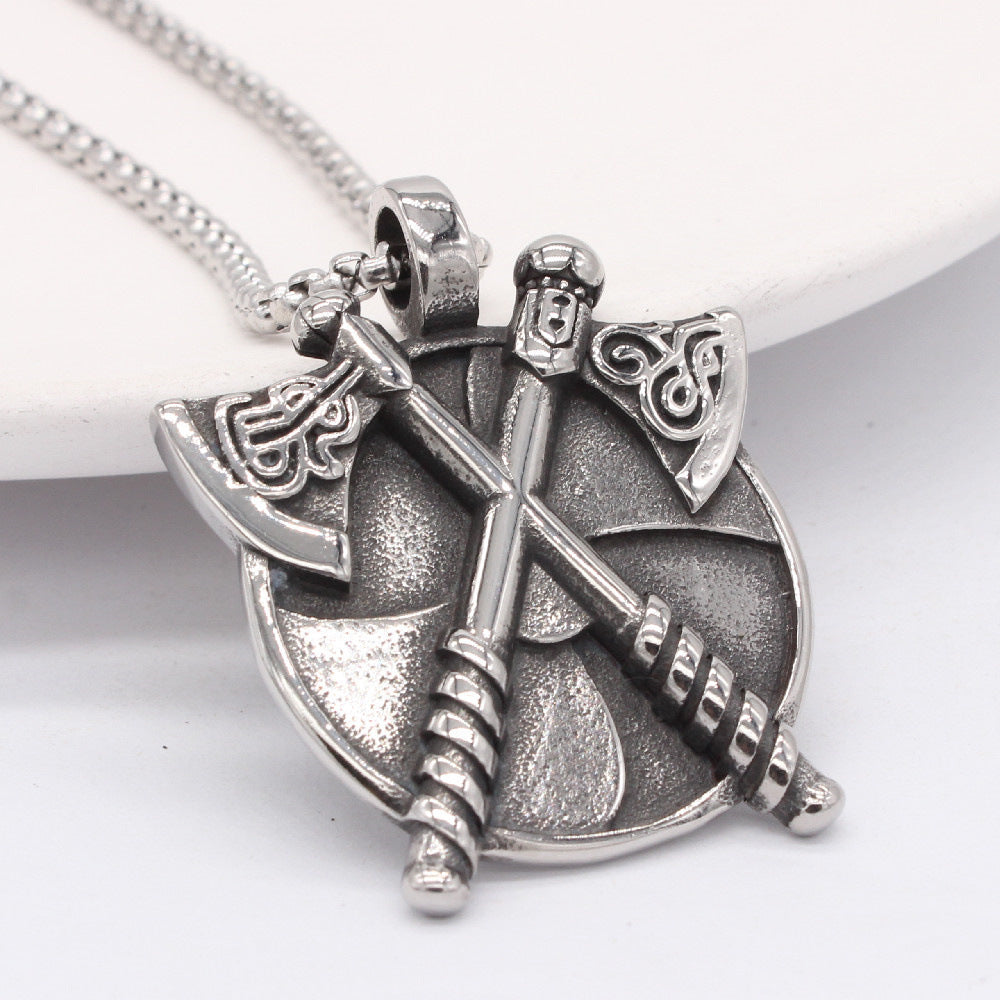 Viking Axe Pendant Titanium Steel By Planderful For Men And Women Unisex Protection Statement