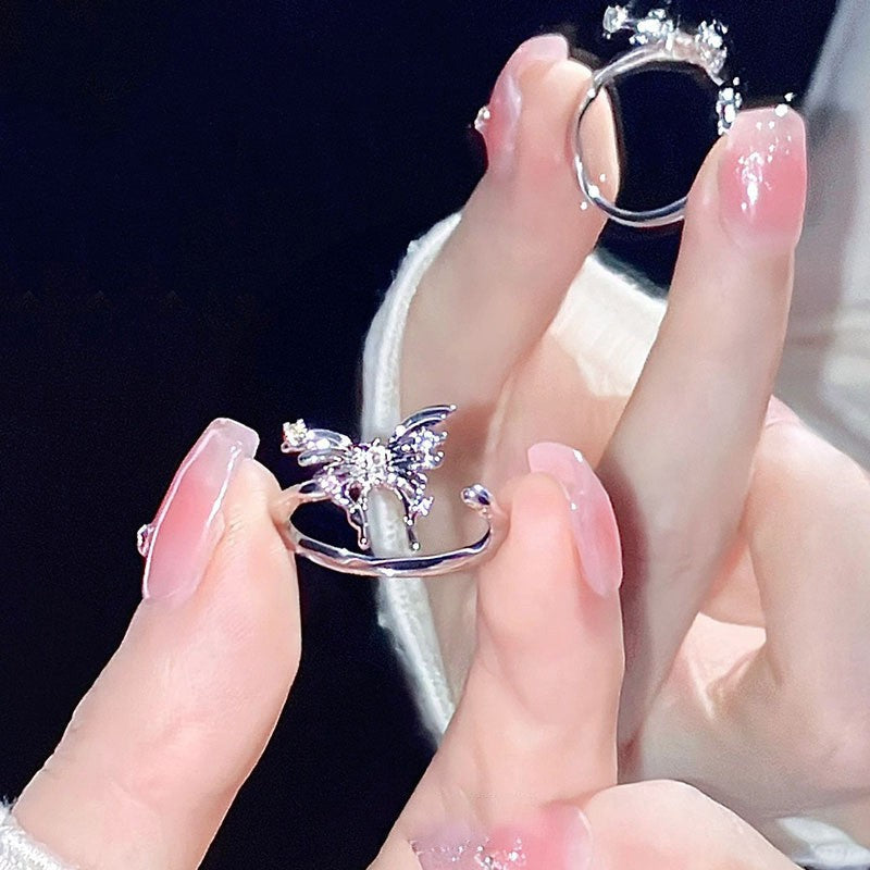 S925 Sterling Silver Butterfly Ring — Adjustable
