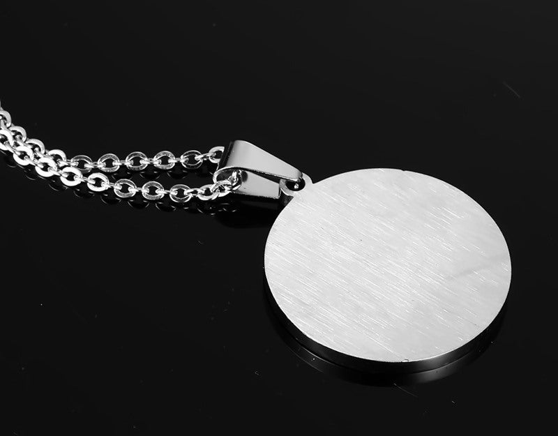 Titanium Steel Jewelry Round Stainless Steel Epoxy Pendant