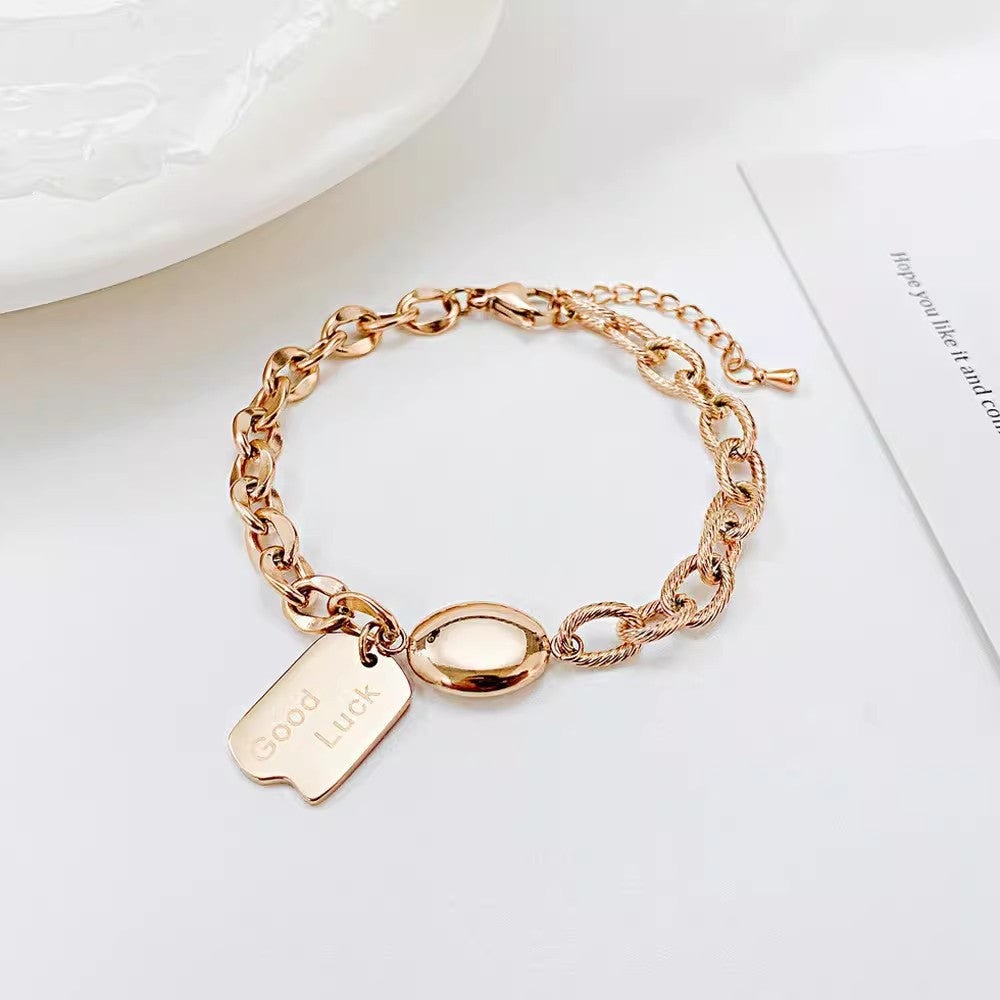 Planderful Jewelry Everyday Genie Steel Bracelet Korean Style Lucky Niche Design For Celeb Fans