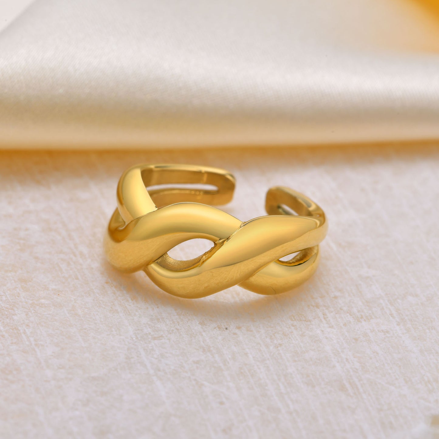 Ladies Index Finger Fashion Trend Ring Gold Twist Open Ring