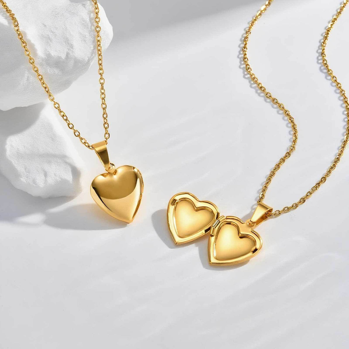 Polished Heart Locket Necklace — 3 Styles