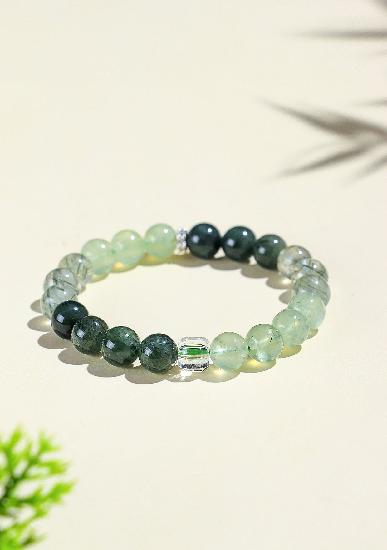 Planderful Fortune's Favor Bracelet – Premium Natural Green Hair Crystal