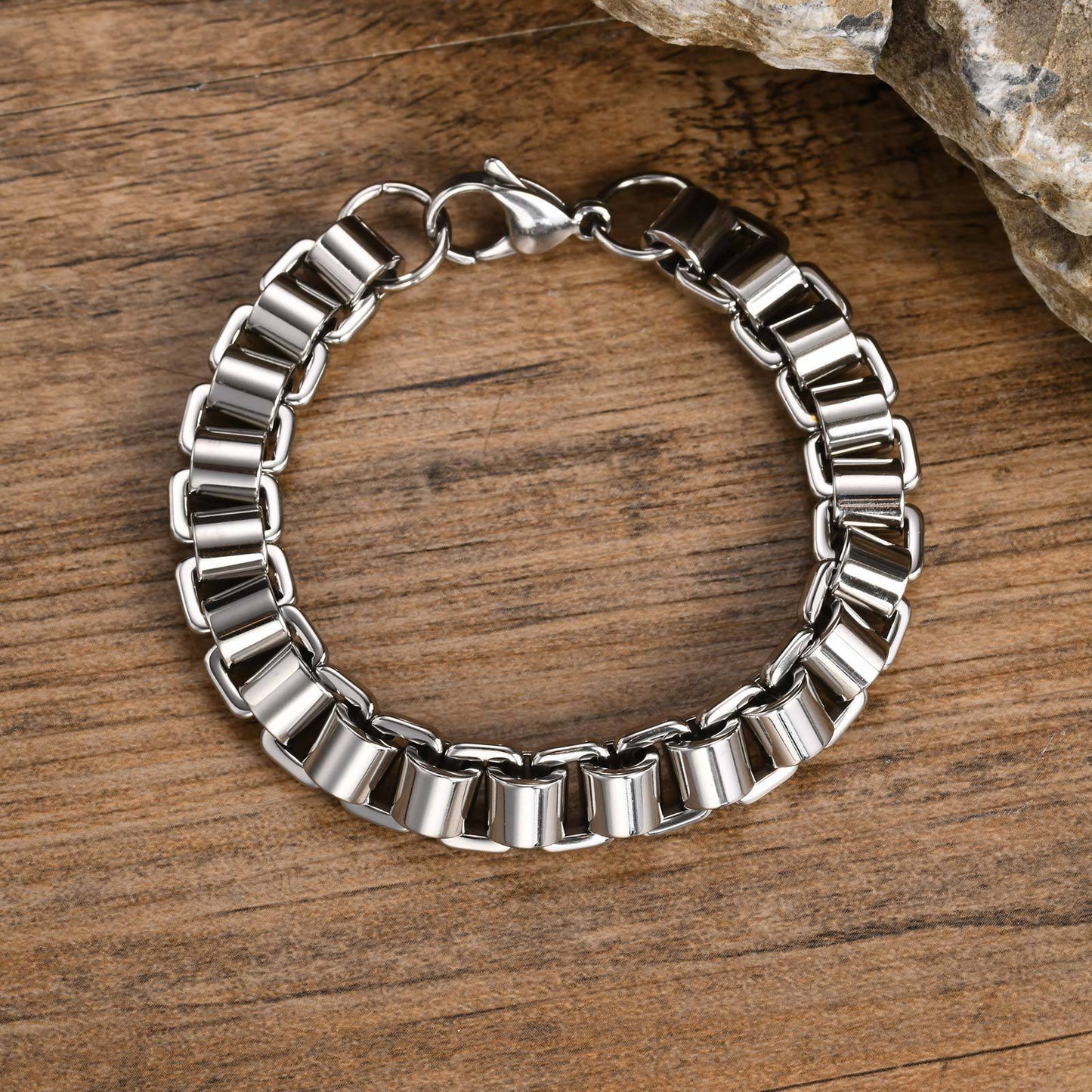 Planderful Mens Stainless Steel Bracelet Handmade For Men