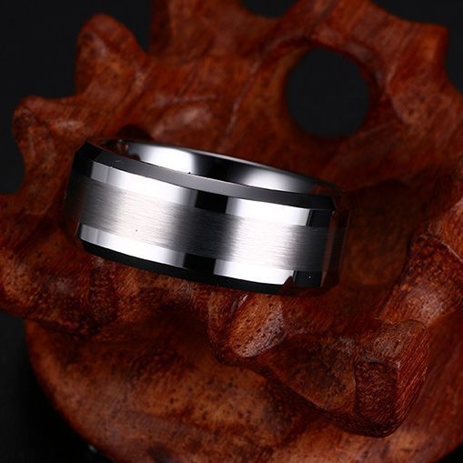 Tungsten Steel Ring for Men, Black Lasha Ring Wholesale
