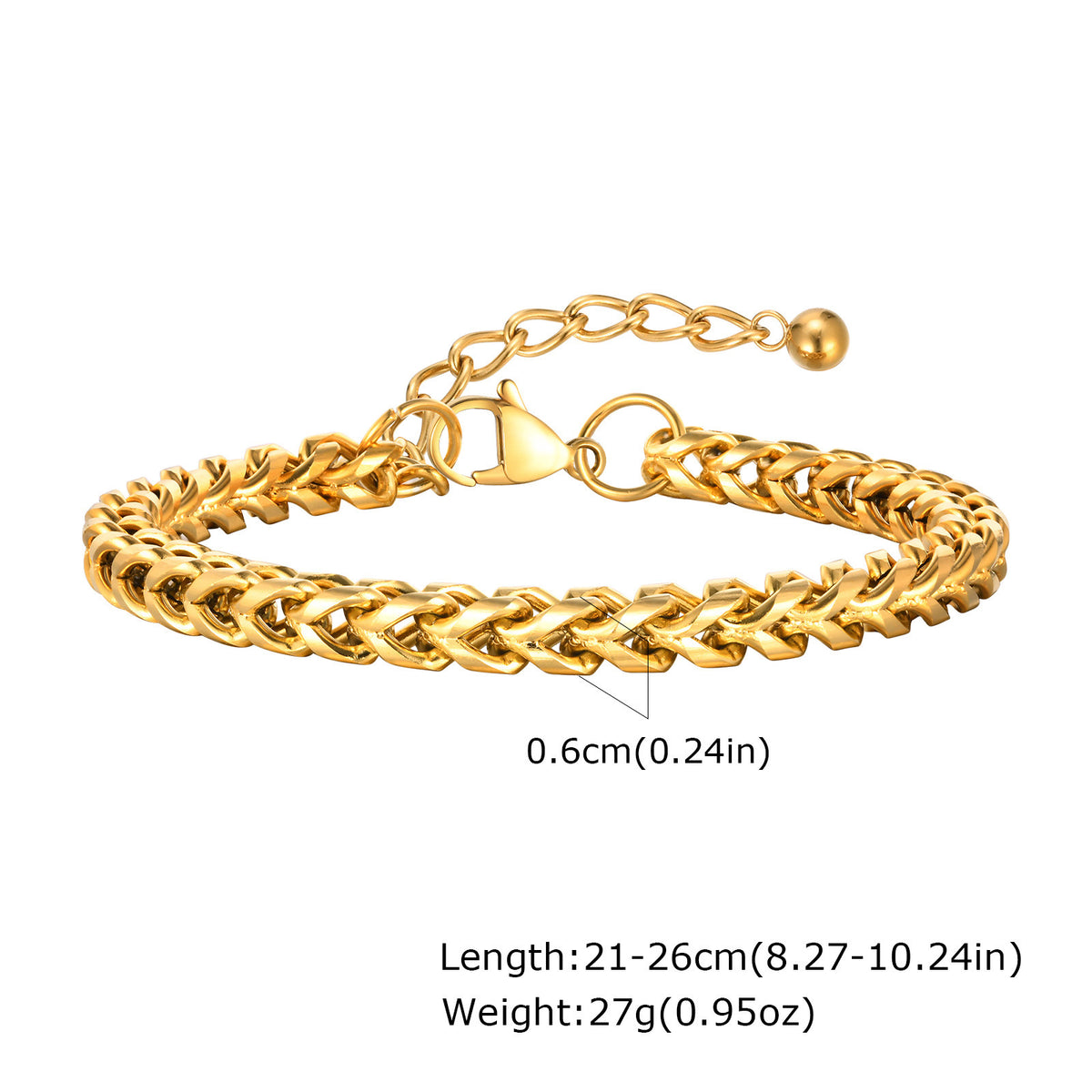 And Hip-Hop Keel Chain Stainless Steel Bracelet for Men