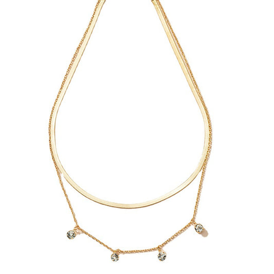 Luxurious Japanese and Korean Style Double Layer Necklace with Elegant Design