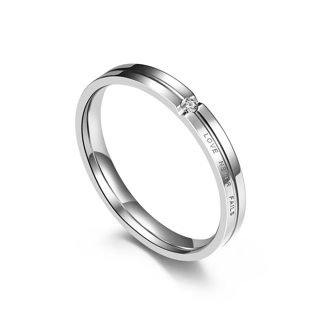 European and American Style Titanium Steel Couple Rings