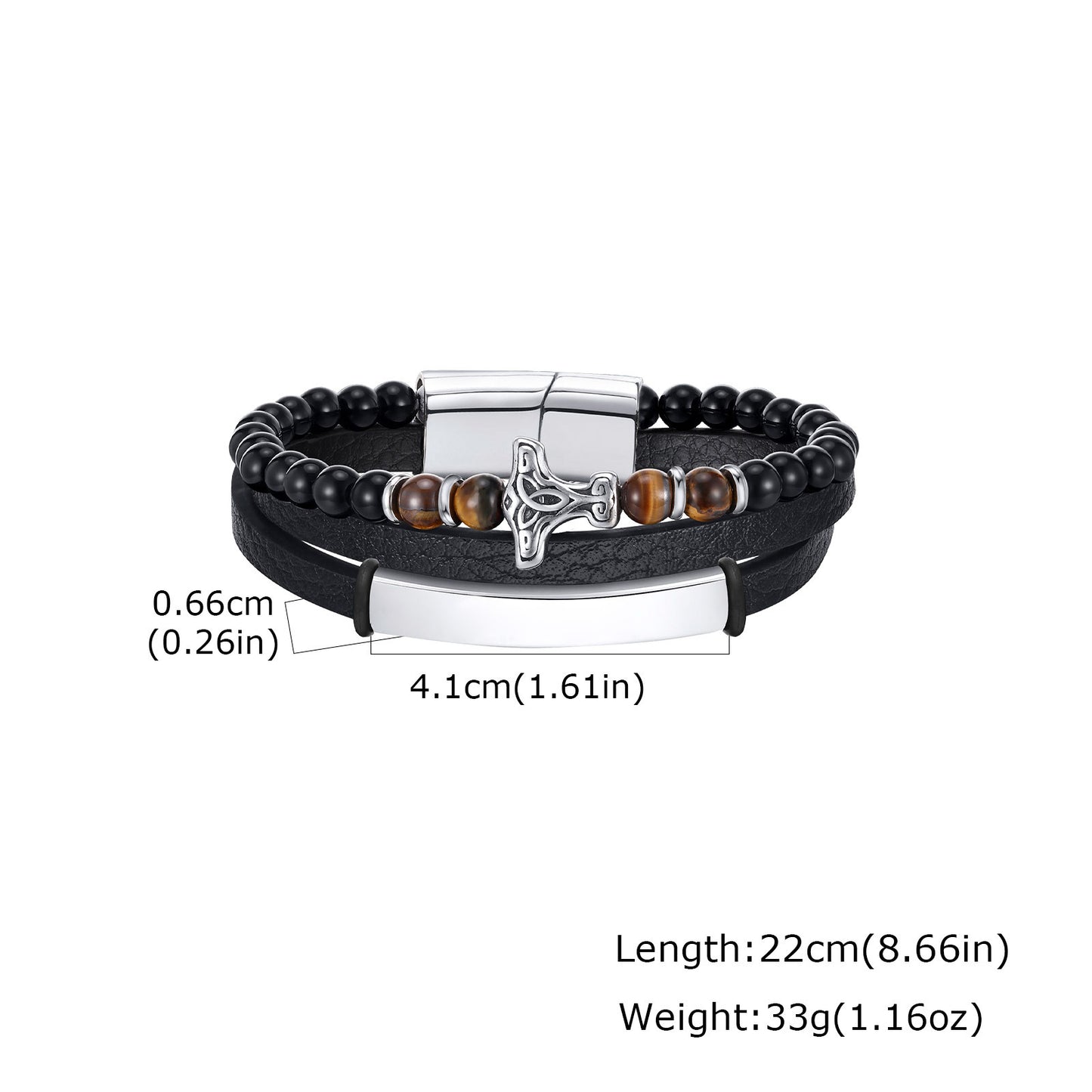 Planderful Shop Stainless Steel Bracelet 3 Layer Men Bold