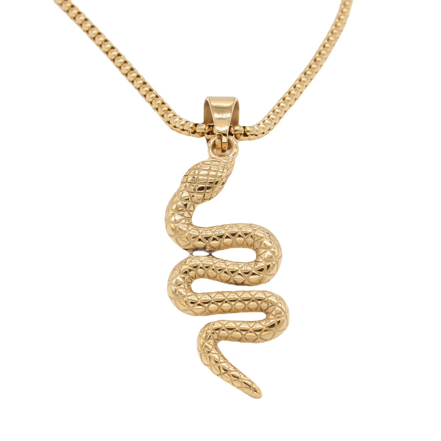 Titanium Steel Snake Pendant For Men And Unisex By Planderful Retro European American Style Protection Symbol