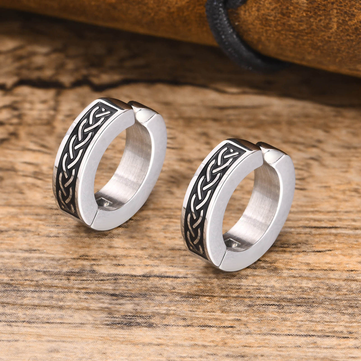 Modern Silver-Tone Stainless Steel Earrings