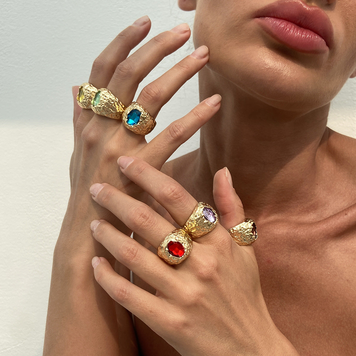 Planderful Vienna Verve Ring – Exaggerated Punk Geometric Design
