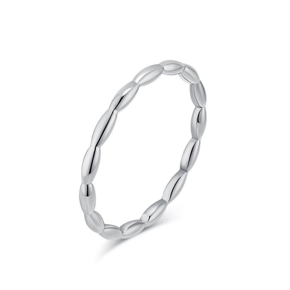 Planderful Everyday Genie Steel Water Drop Geometric Ring for Women Fashion Daily Wear
