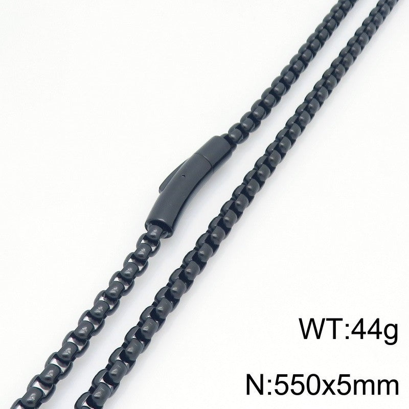 Stylish & Lettering Necklace – Hip-Hop Square Pearl Chain Bracelet