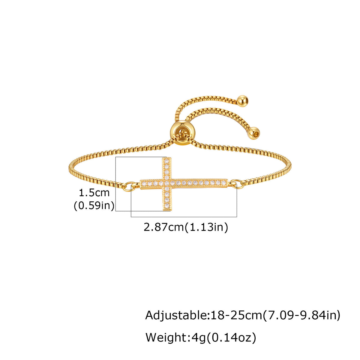 Zircon Adjustable Copper Bracelet