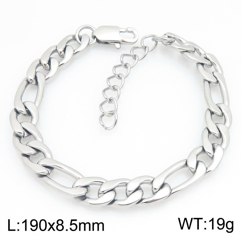 Figaro Titanium Steel Bracelet – Daily Unisex Neutral Wind Element Chain Nk Chain Bracelet