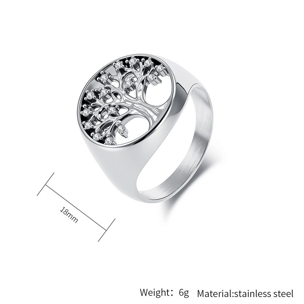 Planderful Tree Of Life Ring For Women Durable Titanium Steel Nordic Celtic Heritage Jewelry Everyday Genie Collection