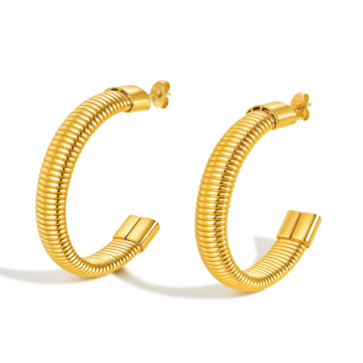 Refined Gold-Tone Stainless Steel Earrings