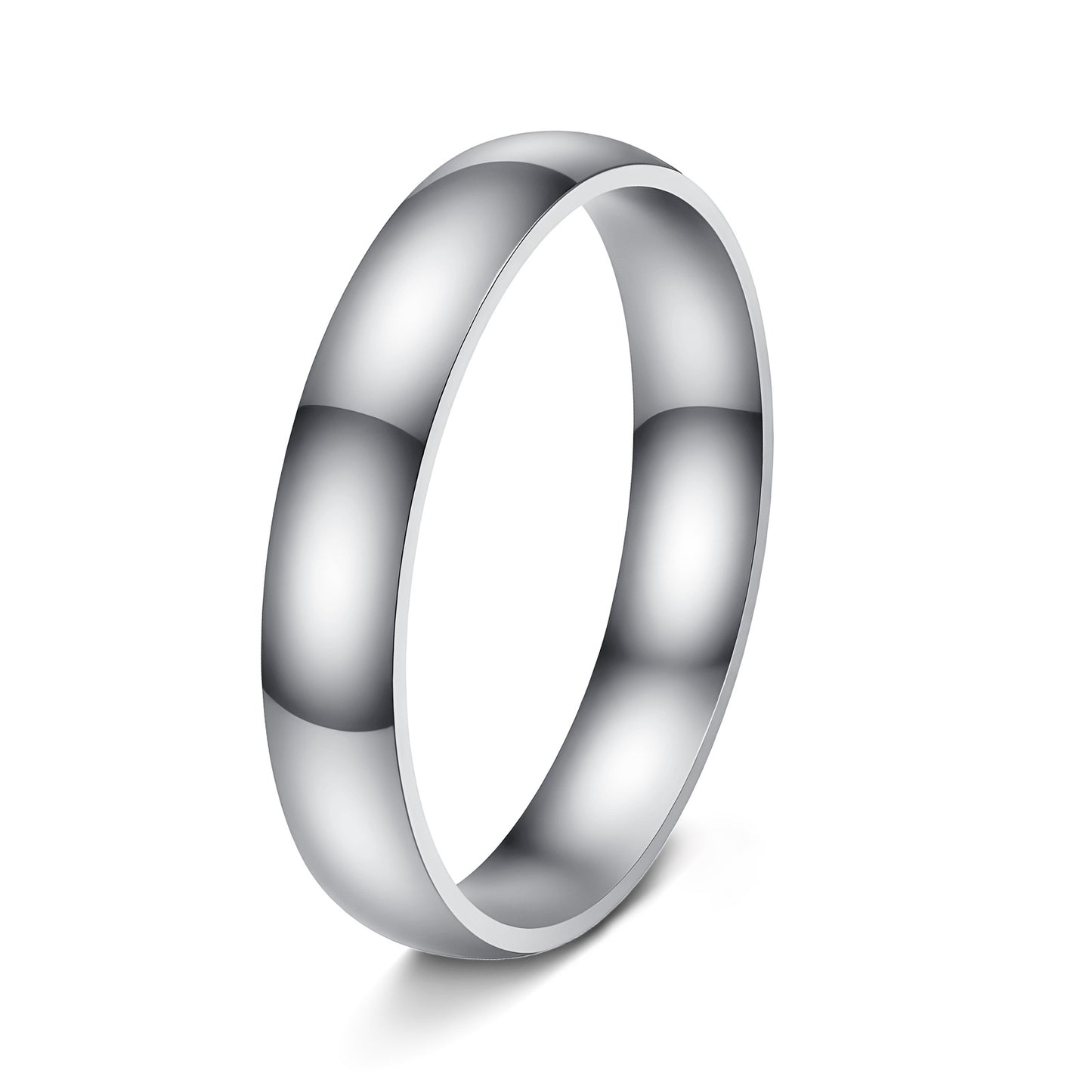Planderful Everyday Genie Unisex 4mm Steel Ring Glossy Couple Gift For Valentines Day