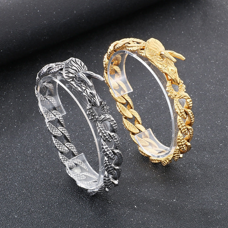 Planderful Dragon Tail Buckle Bracelet Durable Titanium Men